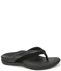 Vionic Shore Leather Trimmed Suede Thong Sandals