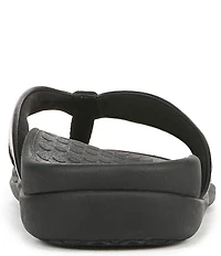 Vionic Shore Leather Trimmed Suede Thong Sandals
