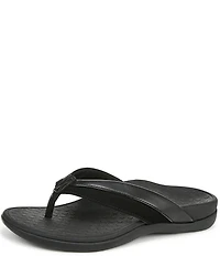 Vionic Shore Leather Trimmed Suede Thong Sandals