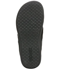 Vionic Shore Leather Trimmed Suede Thong Sandals