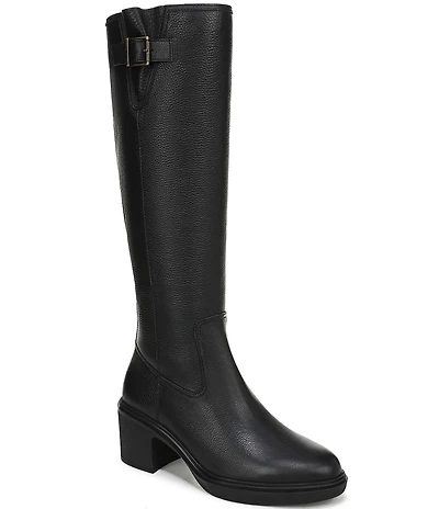 Vionic Sonora Leather Buckle Hardware Detail Tall Boots