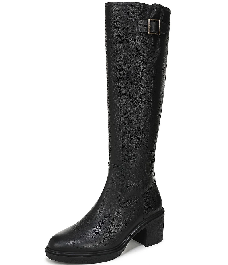 Vionic Sonora Leather Buckle Hardware Detail Tall Boots