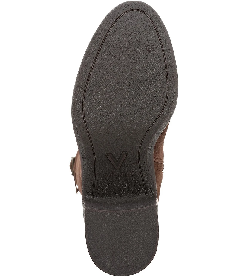Vionic Sonora Suede Buckle Hardware Detail Tall Boots