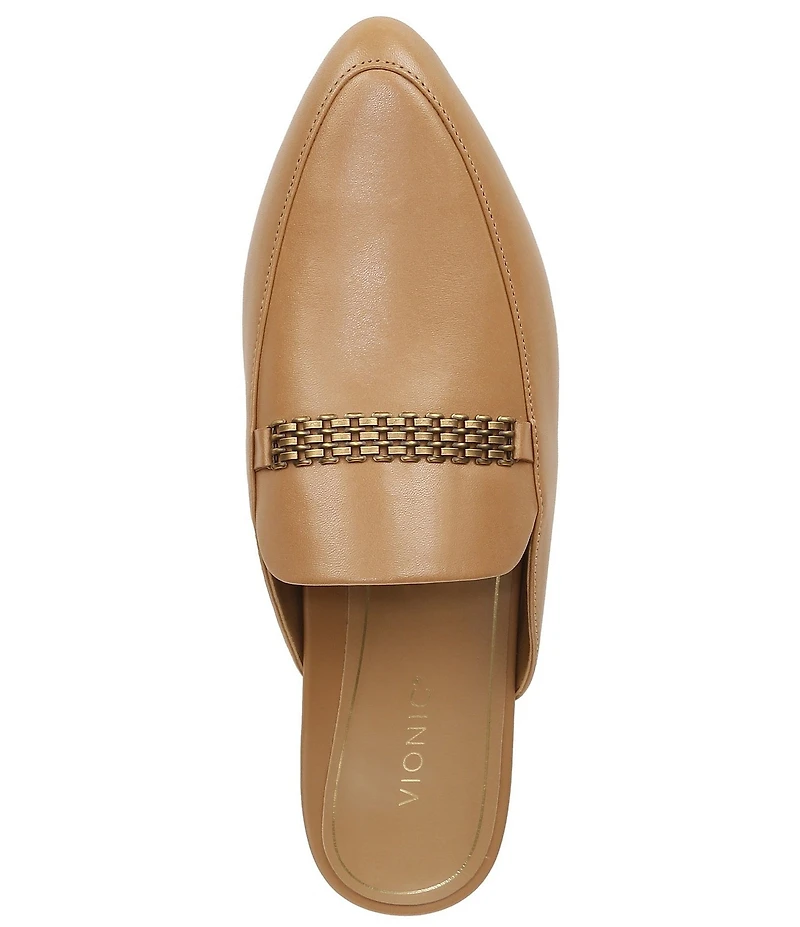 Vionic Starling Leather Chain Hardware Mules