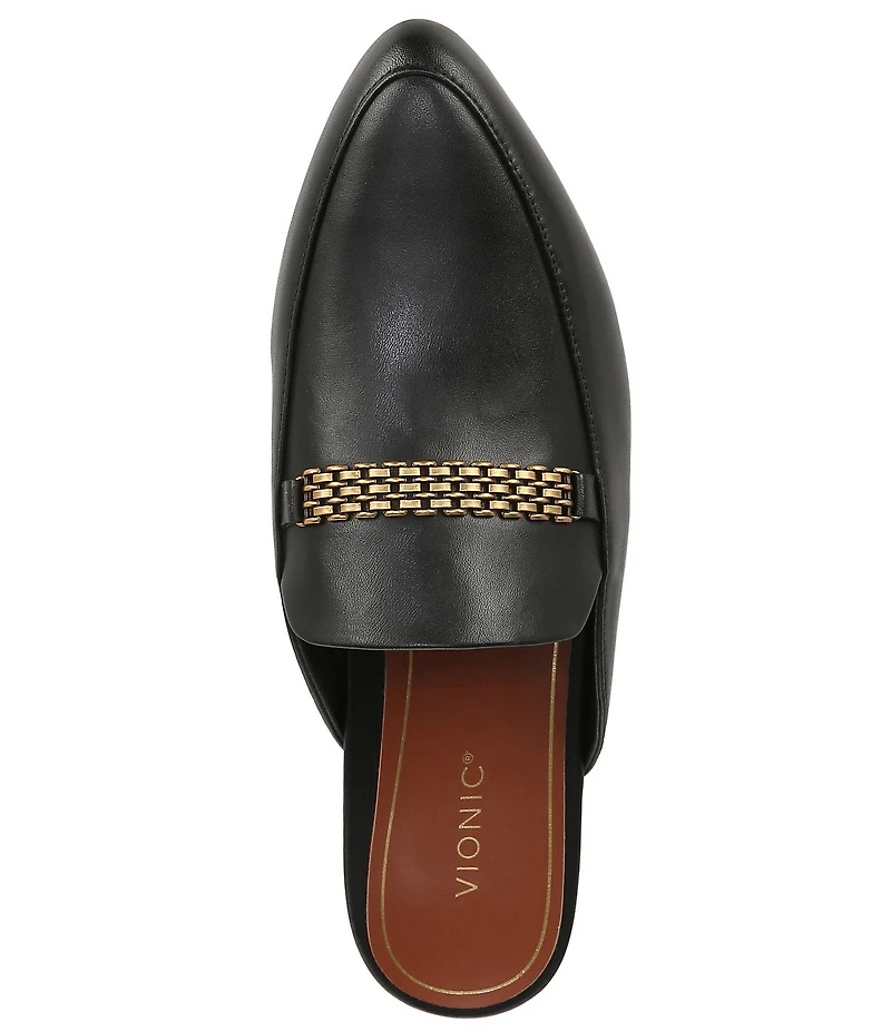 Vionic Starling Leather Chain Hardware Mules