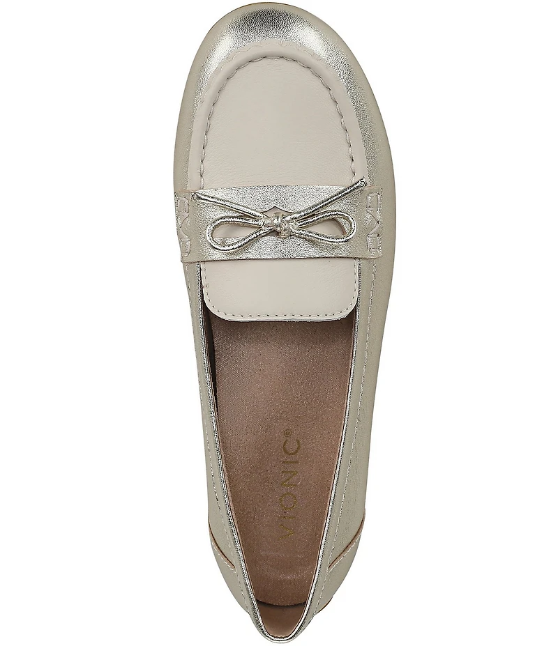 Vionic Taryn Leather Bow Moccasin-Inspired Loafers
