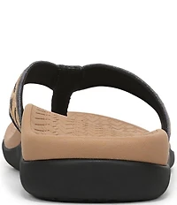 Vionic Tide II Leopard Print Suede and Leather Thong Sandals