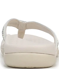 Vionic Tide II Snake Print Embossed Leather Thong Sandals