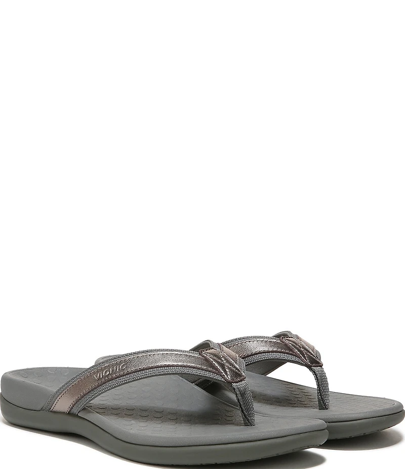Vionic Tide Patent Leather Thong Sandals