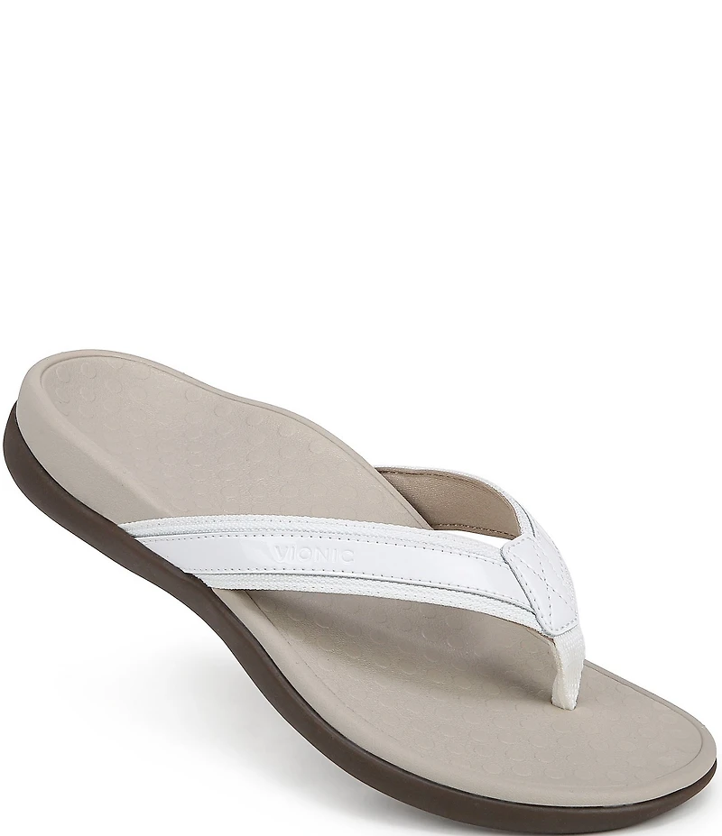 Vionic Tide Patent Leather Thong Sandals