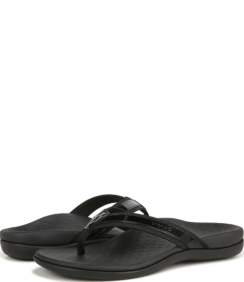 Vionic Tide Patent Leather Thong Sandals