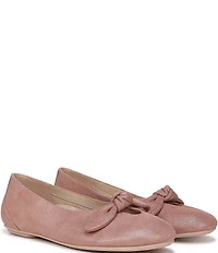 Vionic Tilly Leather Keyhole Bow Detail Ballet Flats