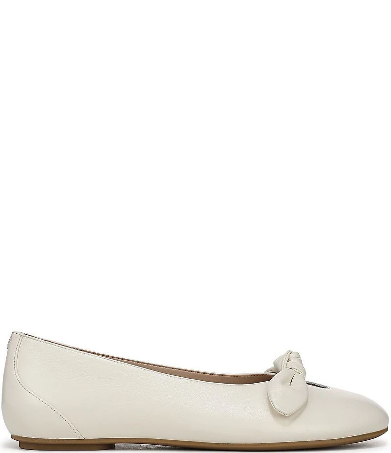 Vionic Tilly Leather Keyhole Bow Detail Ballet Flats