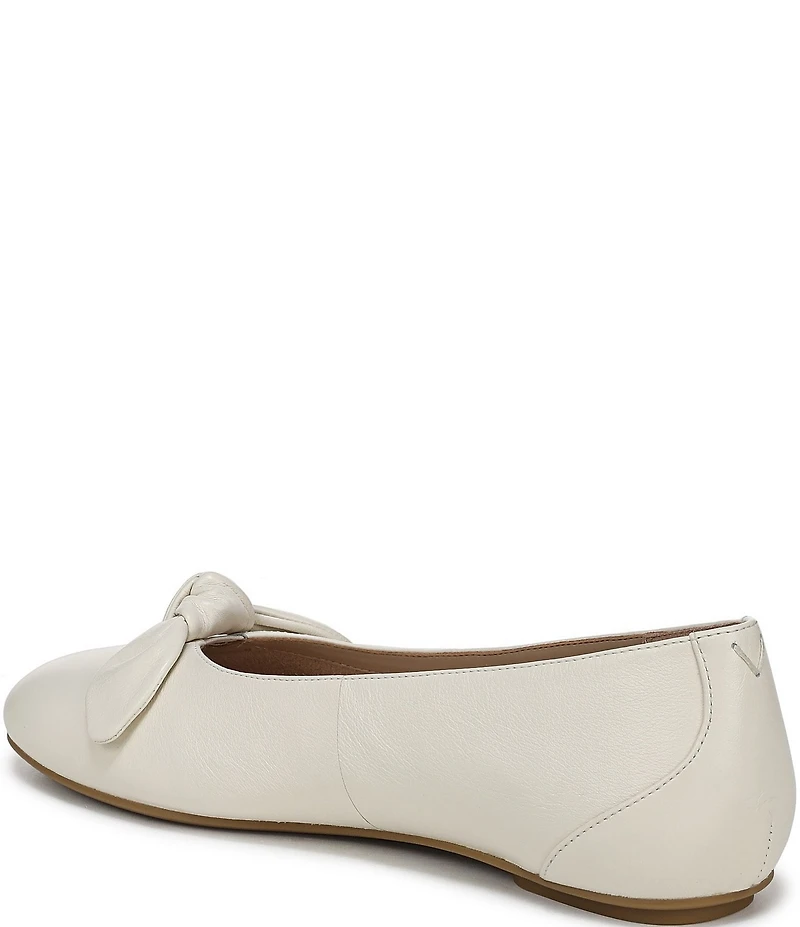 Vionic Tilly Leather Keyhole Bow Detail Ballet Flats