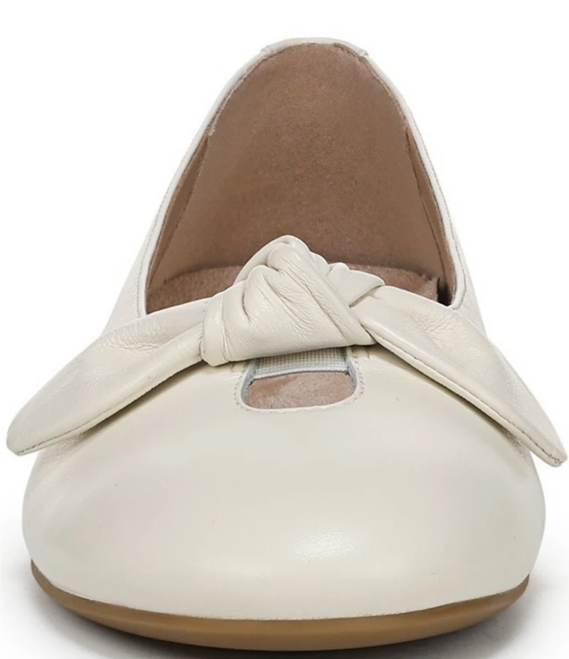 Vionic Tilly Leather Keyhole Bow Detail Ballet Flats