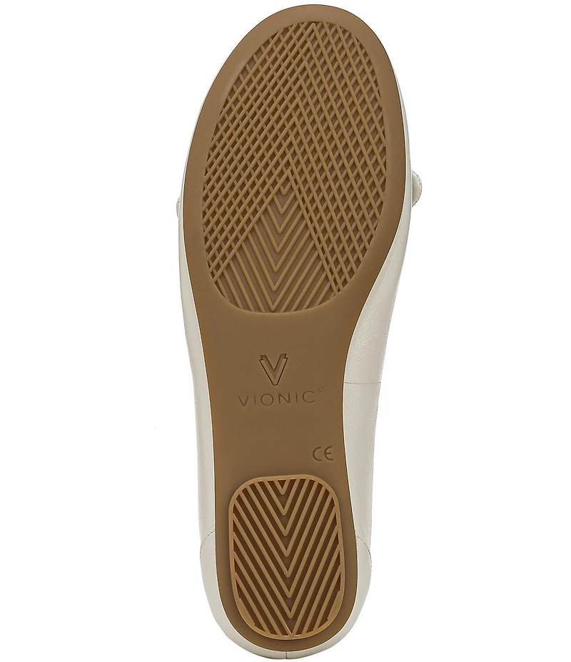Vionic Tilly Leather Keyhole Bow Detail Ballet Flats