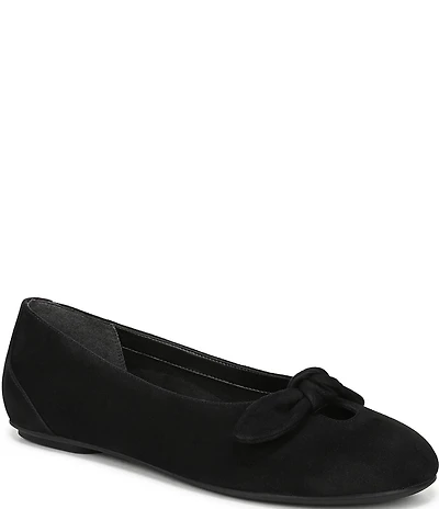 Vionic Tilly Suede Keyhole Bow Detail Ballet Flats