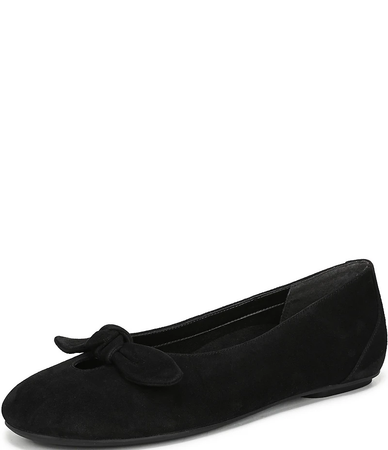 Vionic Tilly Suede Keyhole Bow Detail Ballet Flats