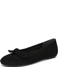 Vionic Tilly Suede Keyhole Bow Detail Ballet Flats