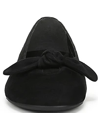 Vionic Tilly Suede Keyhole Bow Detail Ballet Flats