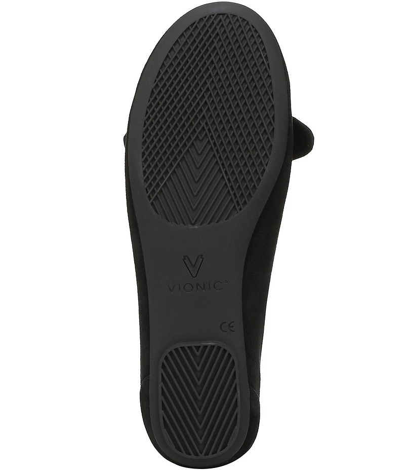 Vionic Tilly Suede Keyhole Bow Detail Ballet Flats