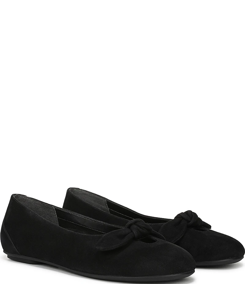 Vionic Tilly Suede Keyhole Bow Detail Ballet Flats