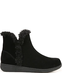 Vionic Unwind Suede Faux Shearling Lined Bootie Slippers