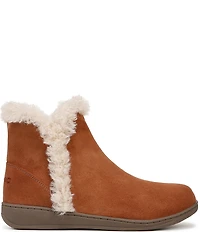 Vionic Unwind Suede Faux Shearling Lined Bootie Slippers