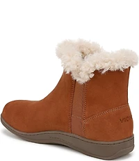 Vionic Unwind Suede Faux Shearling Lined Bootie Slippers