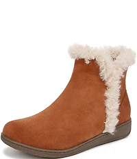 Vionic Unwind Suede Faux Shearling Lined Bootie Slippers
