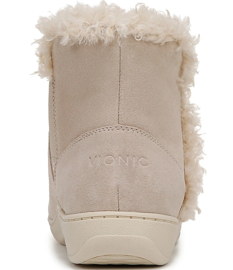 Vionic Unwind Suede Faux Shearling Lined Bootie Slippers