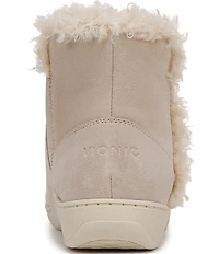 Vionic Unwind Suede Faux Shearling Lined Bootie Slippers
