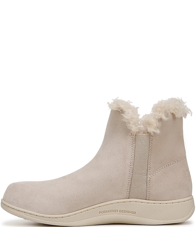 Vionic Unwind Suede Faux Shearling Lined Bootie Slippers