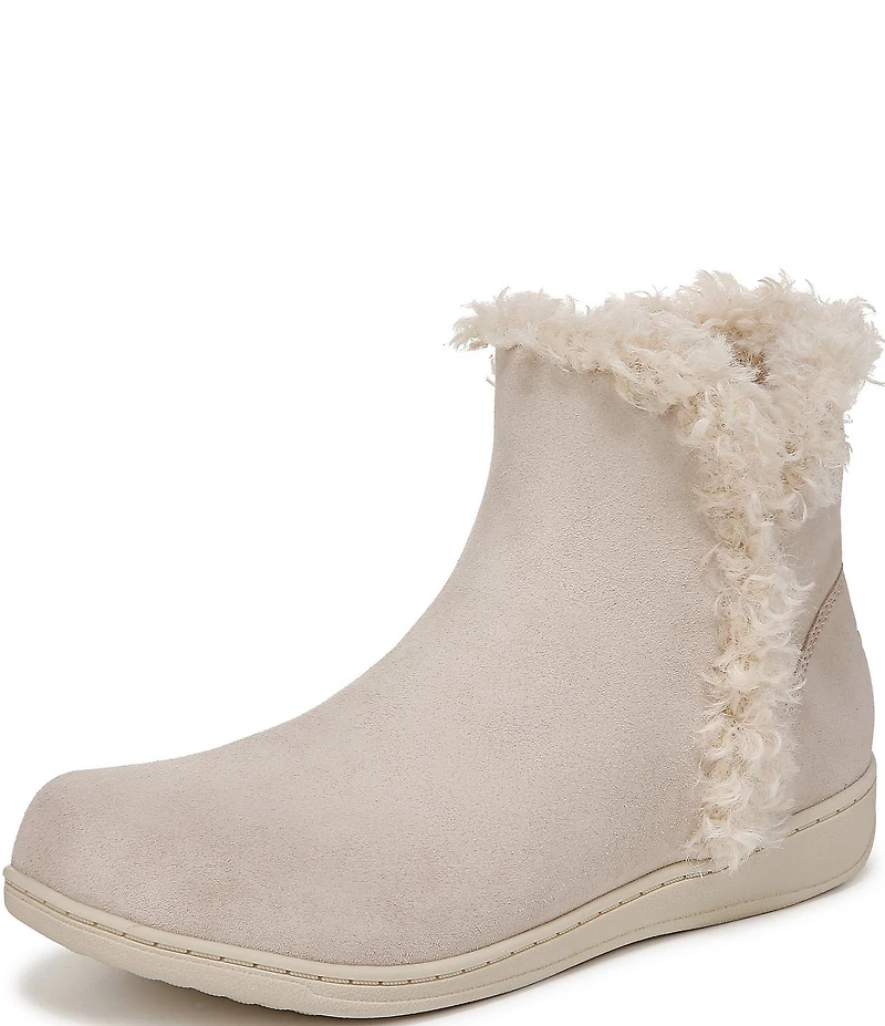 Vionic Unwind Suede Faux Shearling Lined Bootie Slippers