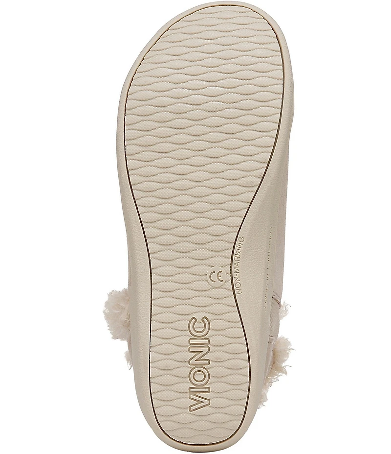 Vionic Unwind Suede Faux Shearling Lined Bootie Slippers