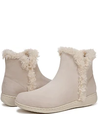 Vionic Unwind Suede Faux Shearling Lined Bootie Slippers