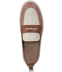 Vionic Uptown Colorblock Leather Packable Penny Loafers