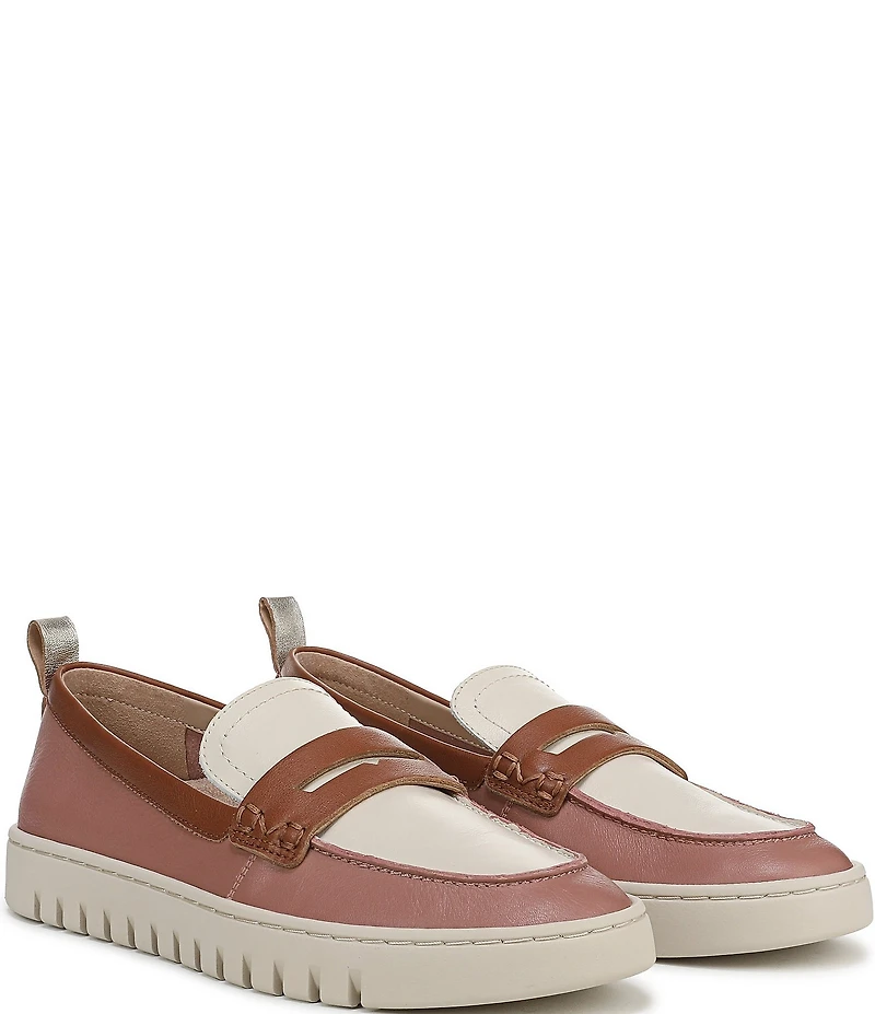 Vionic Uptown Colorblock Leather Packable Penny Loafers