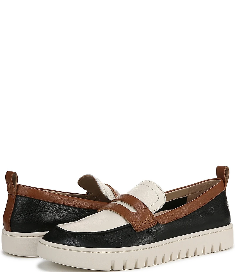 Vionic Uptown Colorblock Leather Packable Penny Loafers