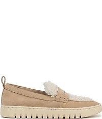 Vionic Uptown Cozy Suede and Faux Shearling Packable Penny Loafers
