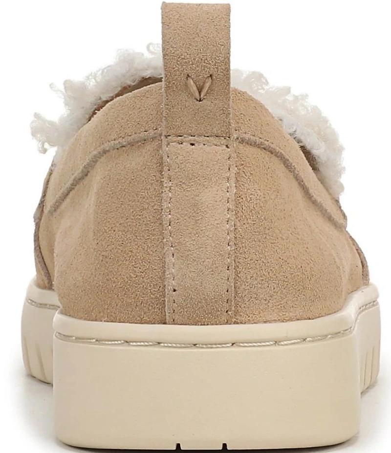 Vionic Uptown Cozy Suede and Faux Shearling Packable Penny Loafers