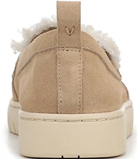 Vionic Uptown Cozy Suede and Faux Shearling Packable Penny Loafers