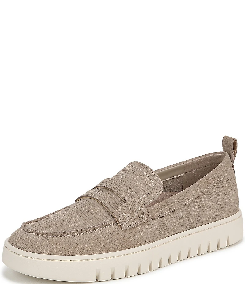 Vionic Uptown Embossed Suede Packable Travel Penny Loafers