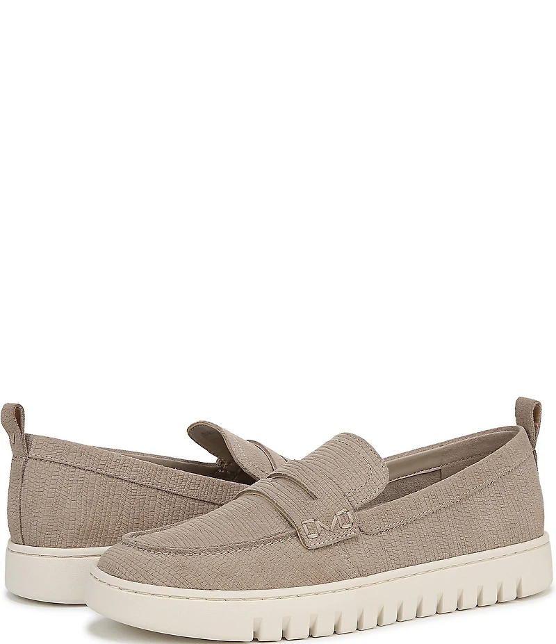 Vionic Uptown Embossed Suede Packable Travel Penny Loafers