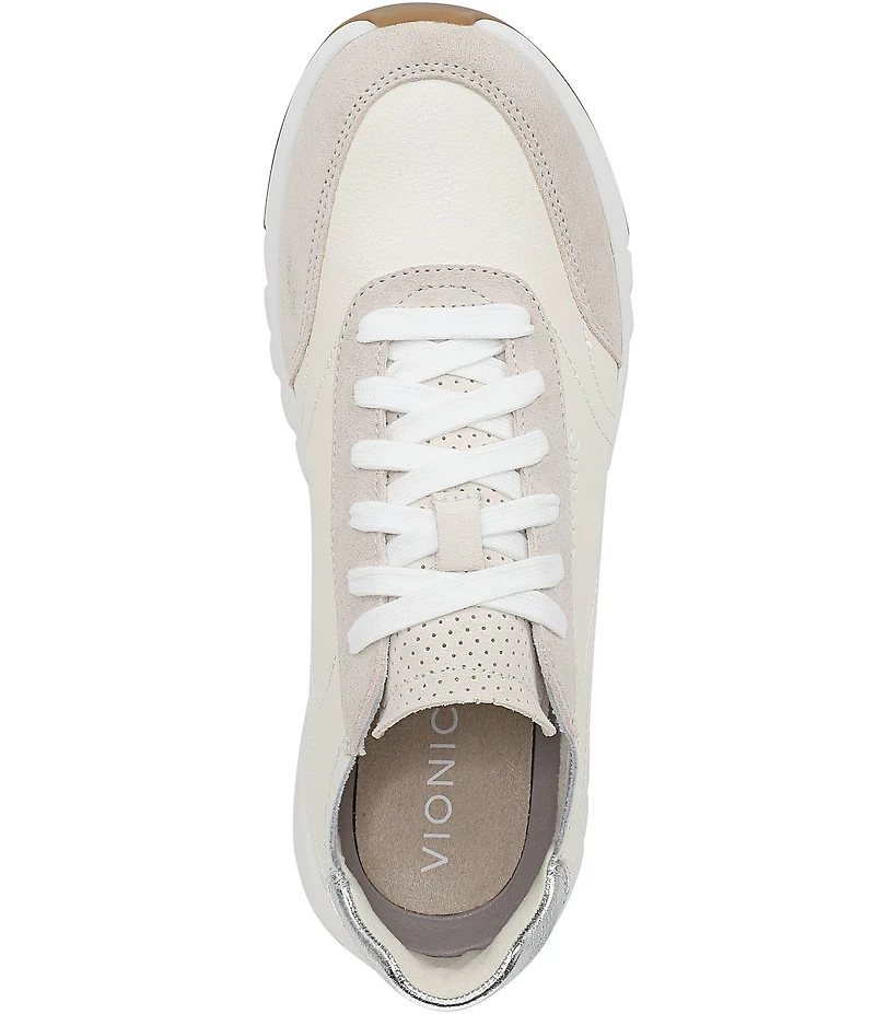 Vionic Uptown Leather and Suede Platform Sneakers