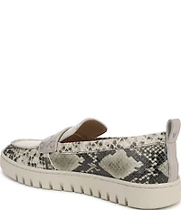 Vionic Uptown Leather Snake Print Packable Penny Loafers