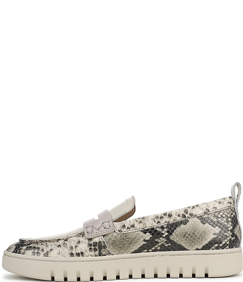 Vionic Uptown Leather Snake Print Packable Penny Loafers