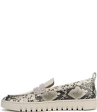 Vionic Uptown Leather Snake Print Packable Penny Loafers