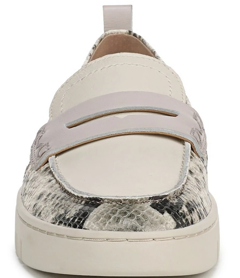 Vionic Uptown Leather Snake Print Packable Penny Loafers