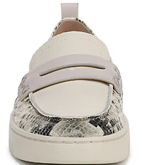 Vionic Uptown Leather Snake Print Packable Penny Loafers